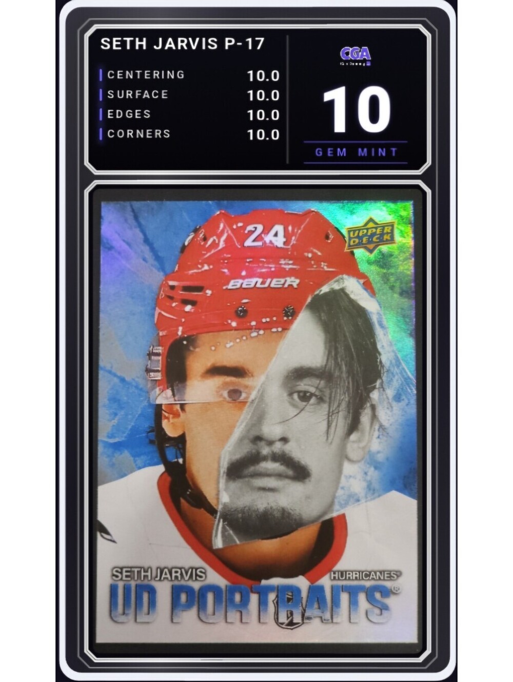 2025-26 Upper Deck UD Portraits #P-17 Seth Jarvis NHL - CGA 10.0 Digital Grade